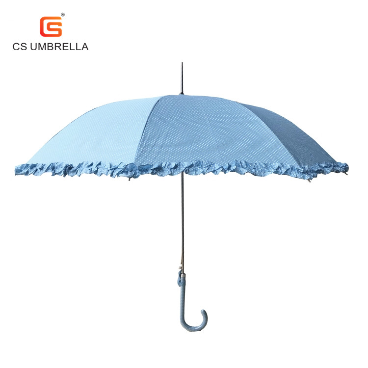 YS-1030 Straight Lady Umbrella With Purfle Auto Open