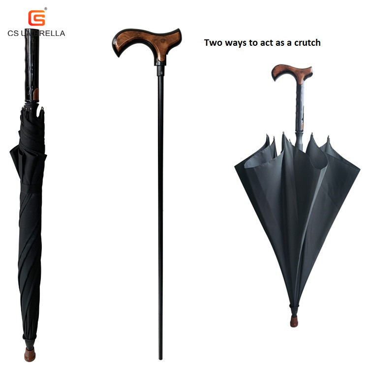 YS1044 Walking Stick Umbrella Cane Crutch Anti Skid Aluminum Shaft